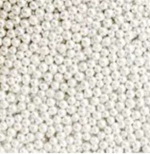 Metallic Silver Sugar Pearls 2mm