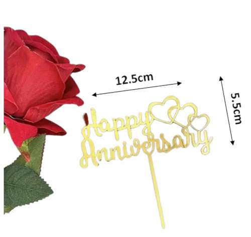 Happy Anniversary Heart Arcylic Topper #2