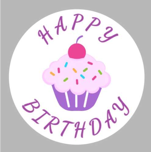 Purple Cupcake Edible Icing Image