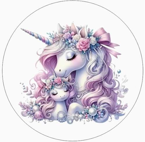 Unicorn Pretty Icing Image - Round