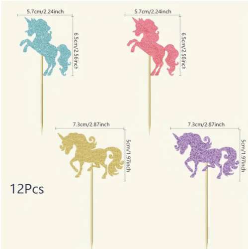 Unicorn Glitter Toppers (12)