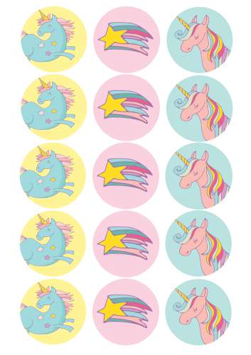 Unicorn Cupcake Edible Icing images - Click Image to Close