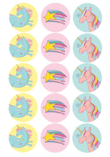 Unicorn Cupcake Edible Icing images