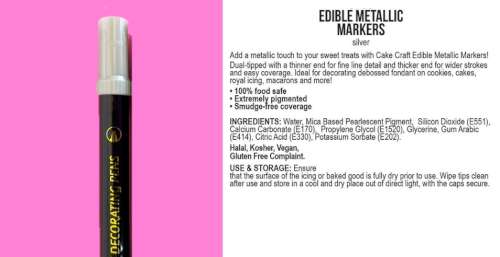 Vivid Edible Metallic Marker Silver