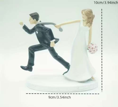 Bride and Groom Escaping Cake Topper