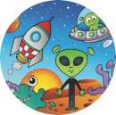 Alien in Space Edible Image