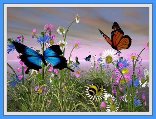 Butterflies Edible Icing Image - Click Image to Close