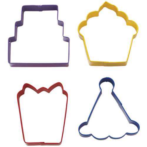 Party Cookie Cutter Set - 4 Piece - Click Image to Close