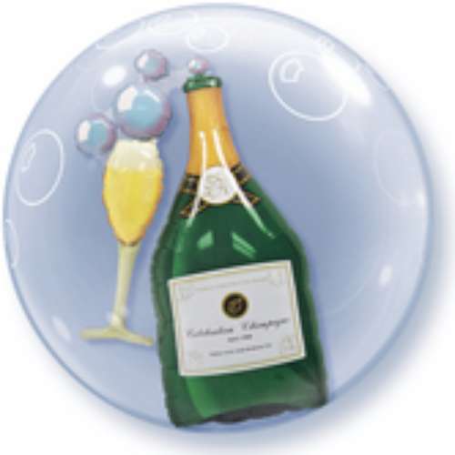 Champagne Bottle Double Bubble Balloon - Click Image to Close
