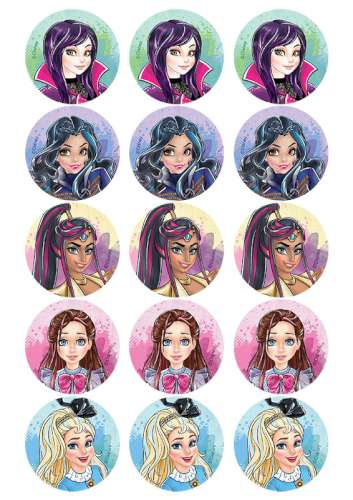 Descendants Edible Icing Cupcake Images - Click Image to Close