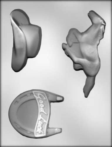 Hat / Horse / Horse Shoe / Good Luck Chocolate Mould - Click Image to Close