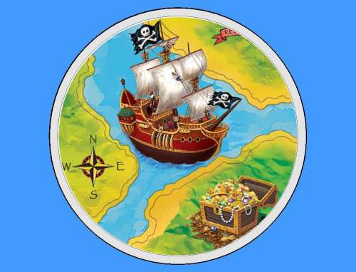 Pirate Map Edible Icing Image - Click Image to Close