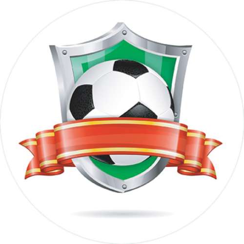 Soccerball and Banner Edible Icing Image - Click Image to Close