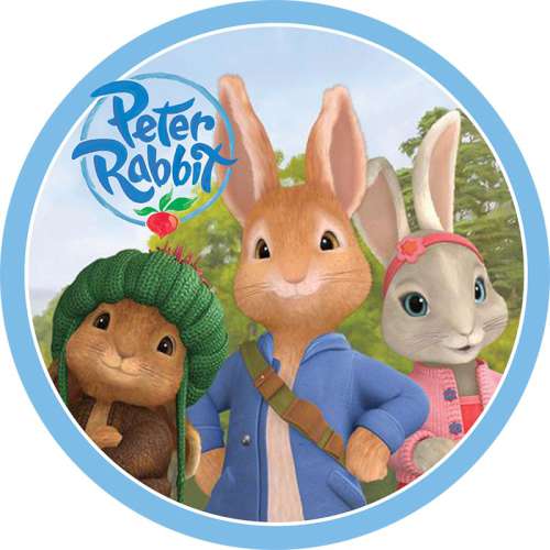 Peter Rabbit Edible Icing Image - round - Click Image to Close