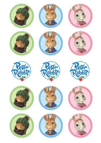 Peter Rabbit Edible Icing Cupcake Images